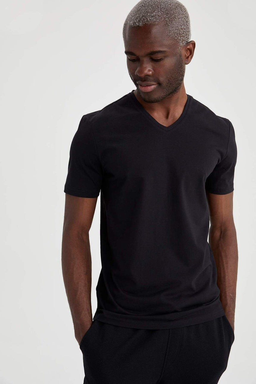 Defacto Erkek T-Shirt M7668Az - Siyah
