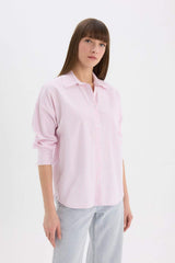 Defacto Kadın Long Sleeve Shirt D4512Ax - Pembe