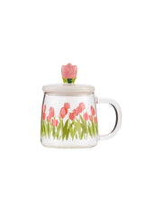LC Waikiki Home Çiçek Desenli Cam Kupa S6I382B8 - Şeffaf