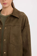 Defacto Kadın Long Sleeve Shirt B2983AX - Koyu Yeşil