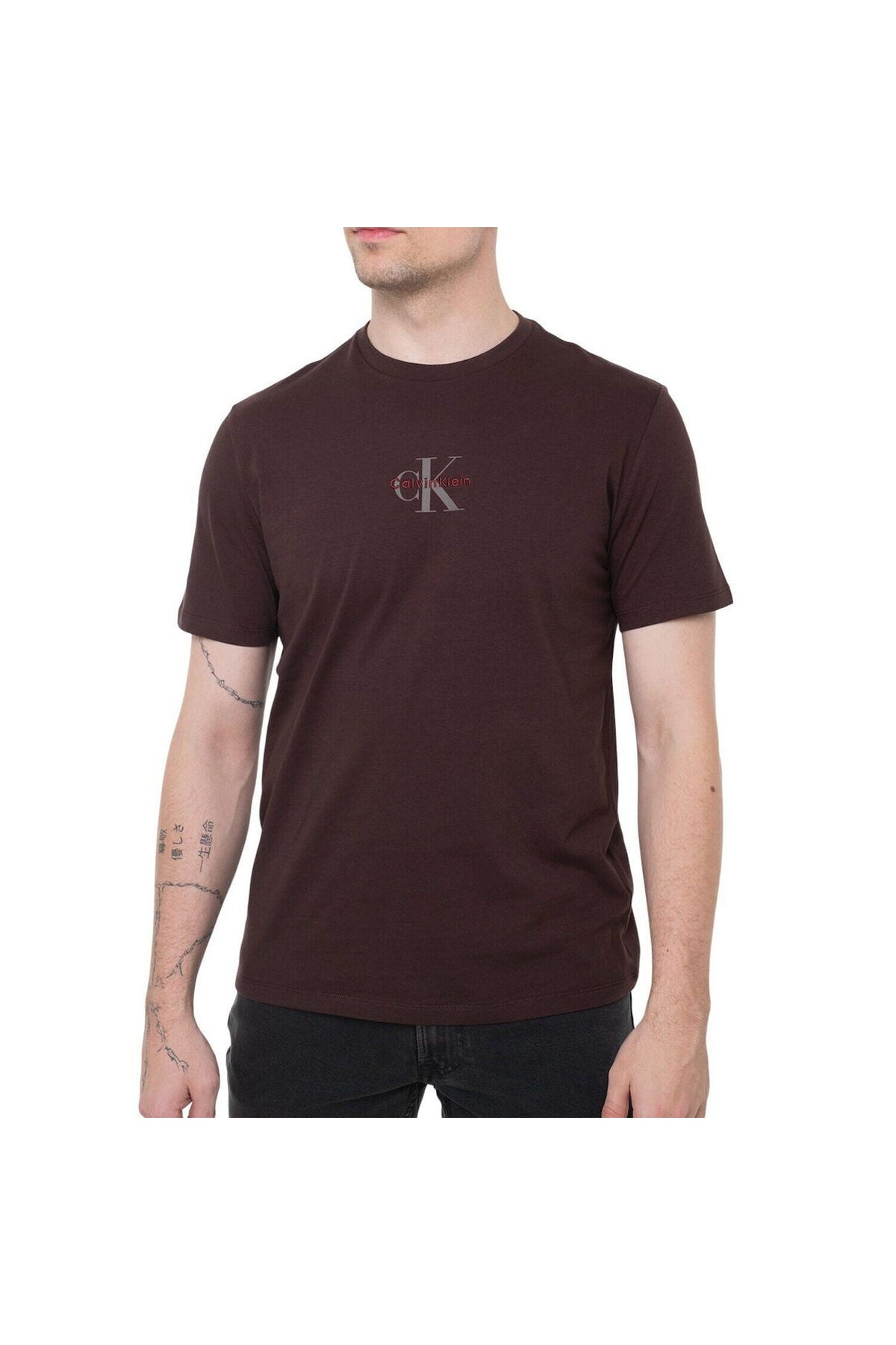 Calvin Klein Erkek SS 30S MICRO MONOLOGO GRAPHIC TE LV04RB866G - Kahverengi