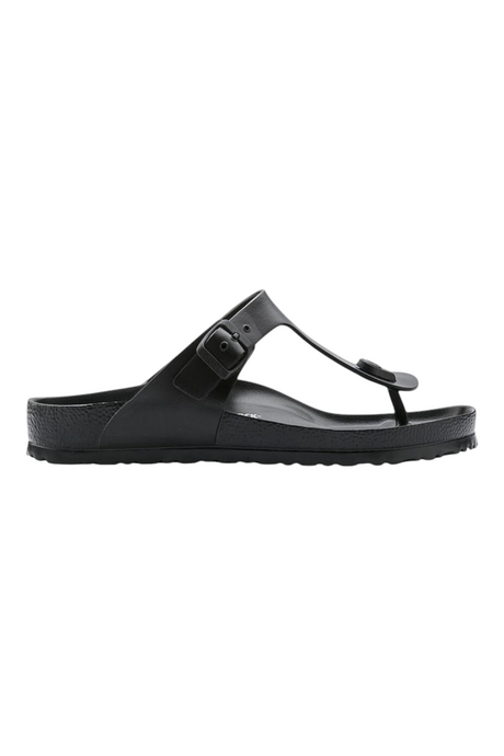 Sporline Birkenstock Gizeh EVA siyah erkek parmak arası terlik, yan profil görünümü