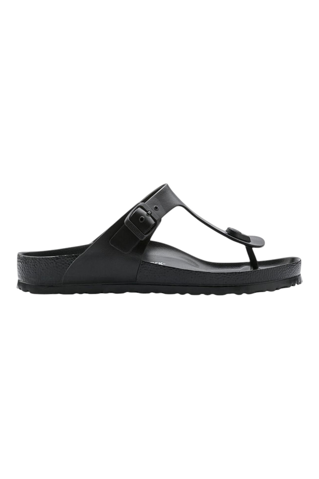 Sporline Birkenstock Gizeh EVA siyah erkek parmak arası terlik, yan profil görünümü
