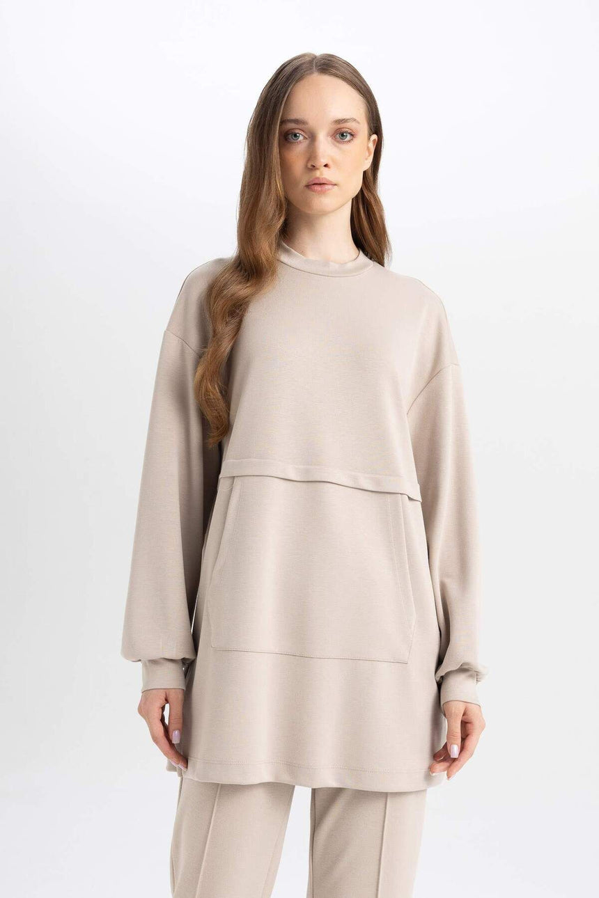 Defacto Kadın Long Sleeve Tunic B0039Ax - Kahverengi / Kum Beji