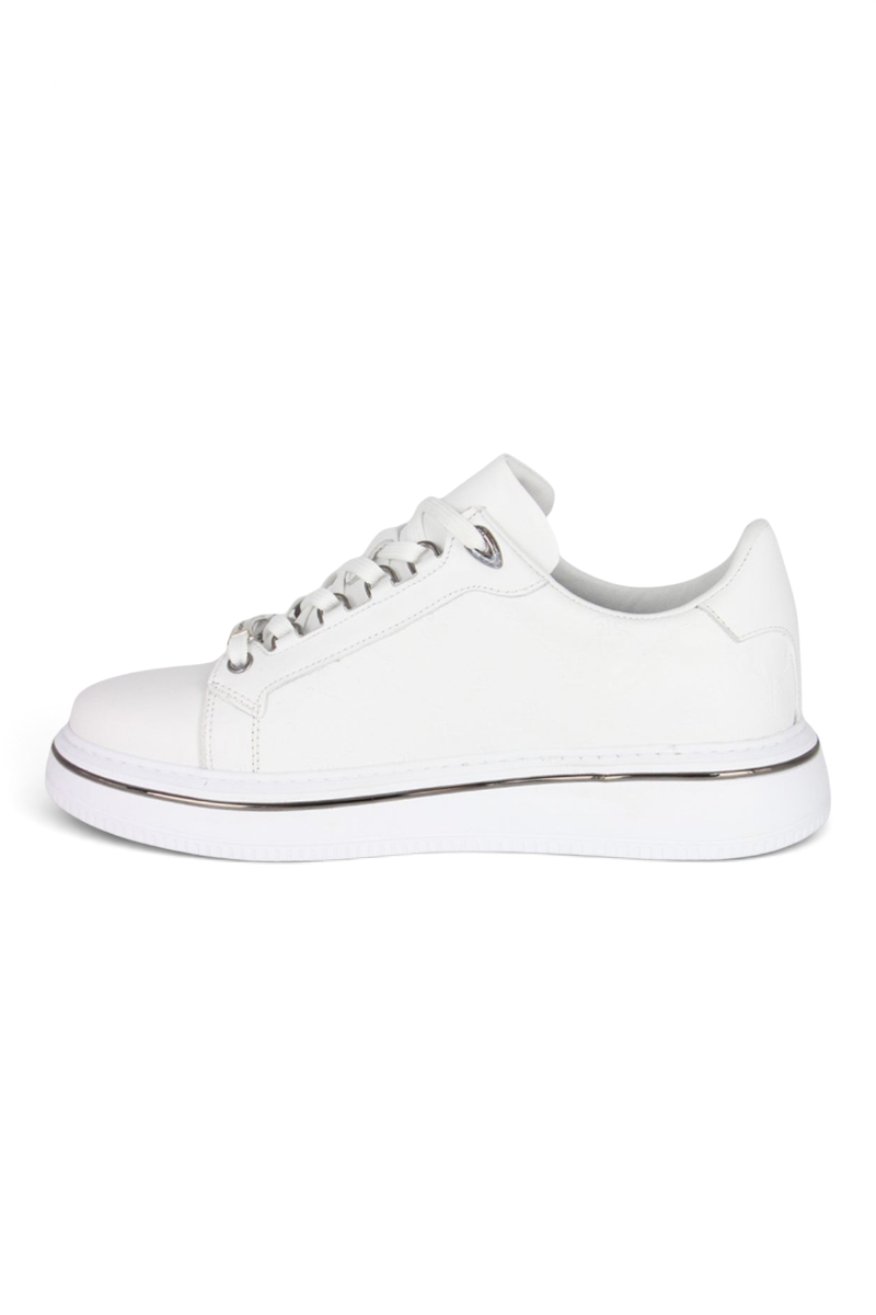 Sporline Pierre Cardin 10231 beyaz erkek sneaker, yan profil görünümü, şık ve modern günlük spor ayakkabı tasarımı.