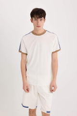 Defacto Erkek T-Shirt C2563Ax - Ekru