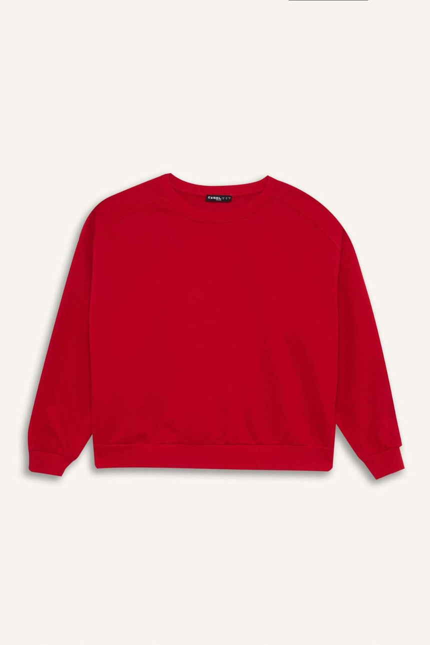 Defacto Kadın Sweat Shirt A4177AX - Kırmızı