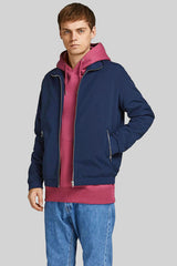 JACK&JONES JJERUSH HARRINGTON BOMBER NOOS 12204277 - Koyu Lacivert
