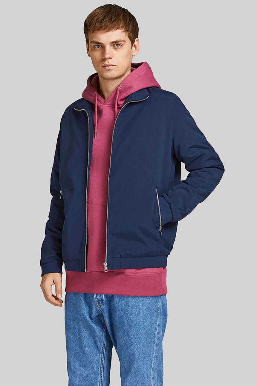 JACK&JONES JJERUSH HARRINGTON BOMBER NOOS 12204277 - Koyu Lacivert