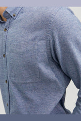 JACK&JONES JJECLASSIC MELANGE SHIRT LS NOOS 12235974 - Mavi