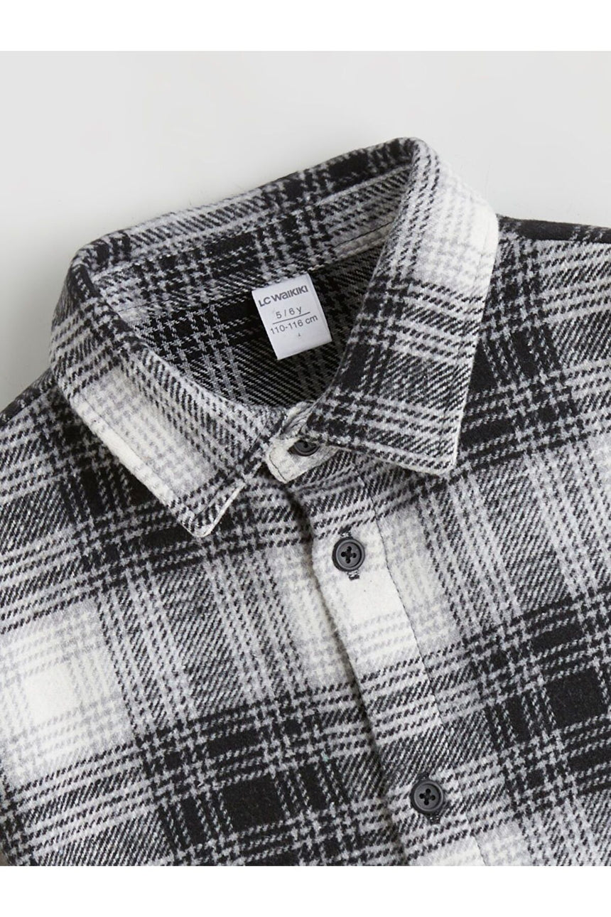 LC Waikiki Çocuk Uzun Kollu Oversize Gömlek W5N684B1 - Siyah