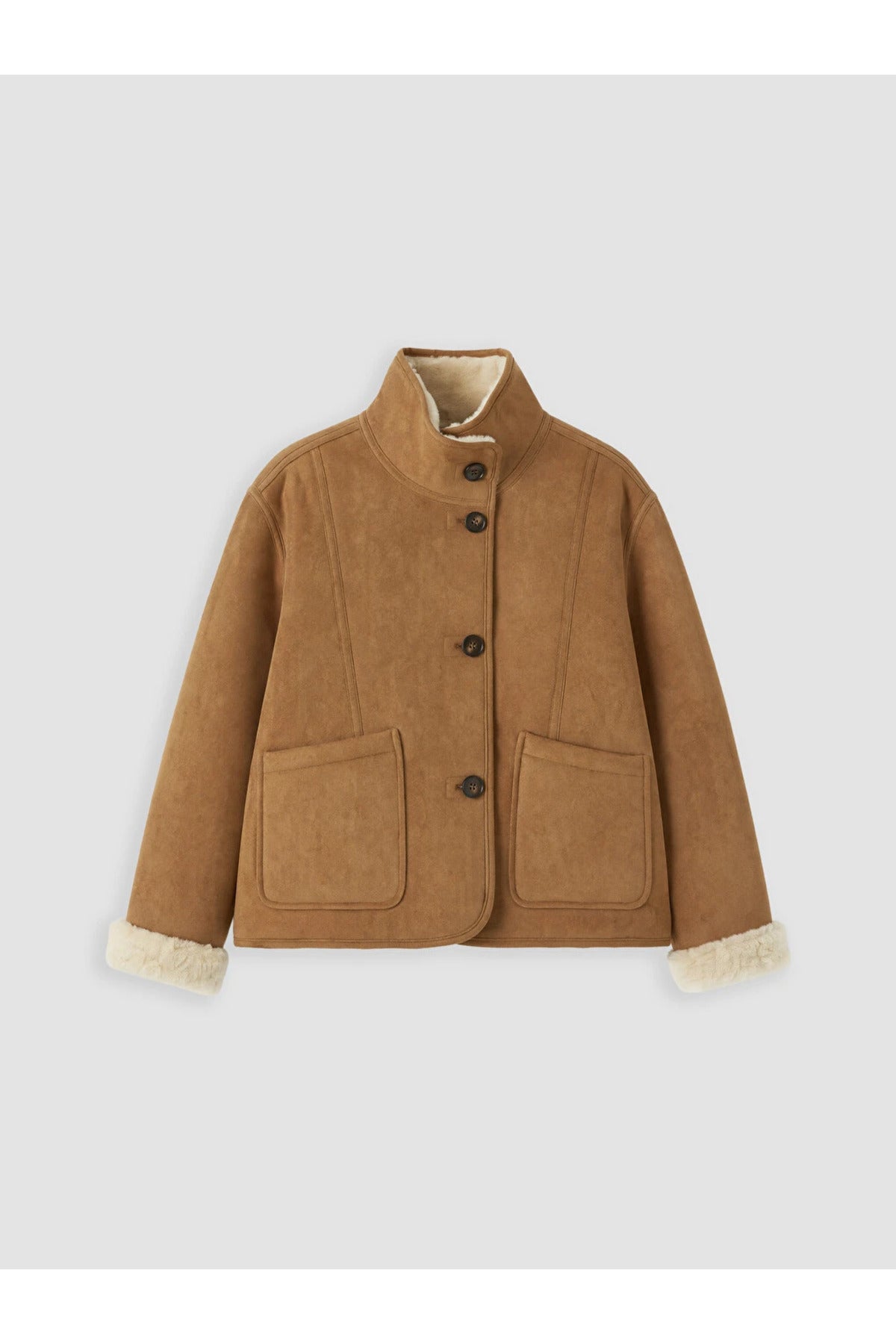 LC Waikiki Kadın Oversize Süet Görünümlü Mont W6BF71B8 - Kahverengi