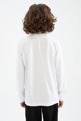 Defacto Çocuk Long Sleeve Polo T-Shirt L0288A6 - Beyaz
