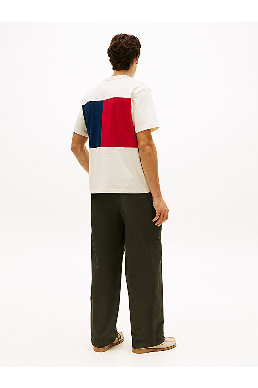 Tommy Hilfiger Erkek FLAG TEE MW0MW42382Z00 - Sarı