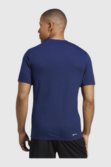 Sporline adidas unisex koyu mavi kısa kollu tişörtün arkadan görünümü