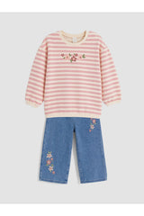 LC Waikiki Kız Bebek Dokuma Takım W6CP17B1 - Krem