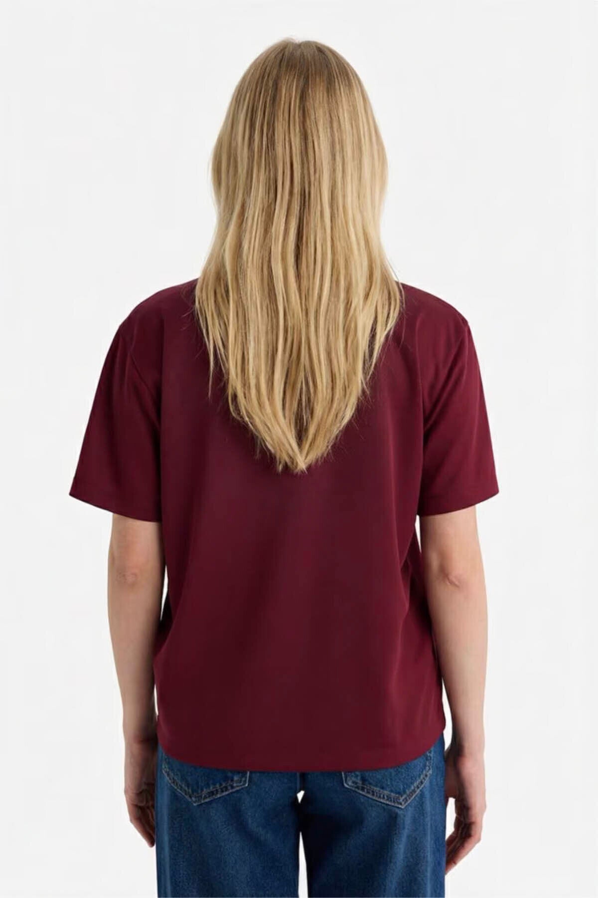 DeFacto Harry Potter Kadın Polo Yaka T-Shirt G0820AX - Bordo