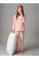 LC Waikiki Kız Çocuk Kadife Pijama Takımı W66171B1 - Pembe