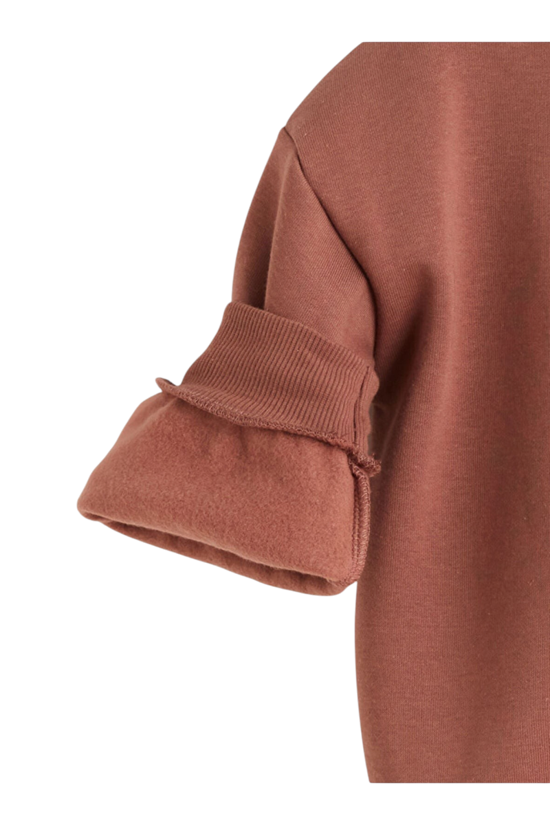 Sporline LC Waikiki soluk pembe renkli, pamuk karışımlı çocuk sweatshirt kol detayı