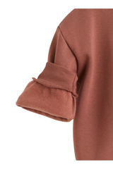 Sporline LC Waikiki soluk pembe renkli, pamuk karışımlı çocuk sweatshirt kol detayı