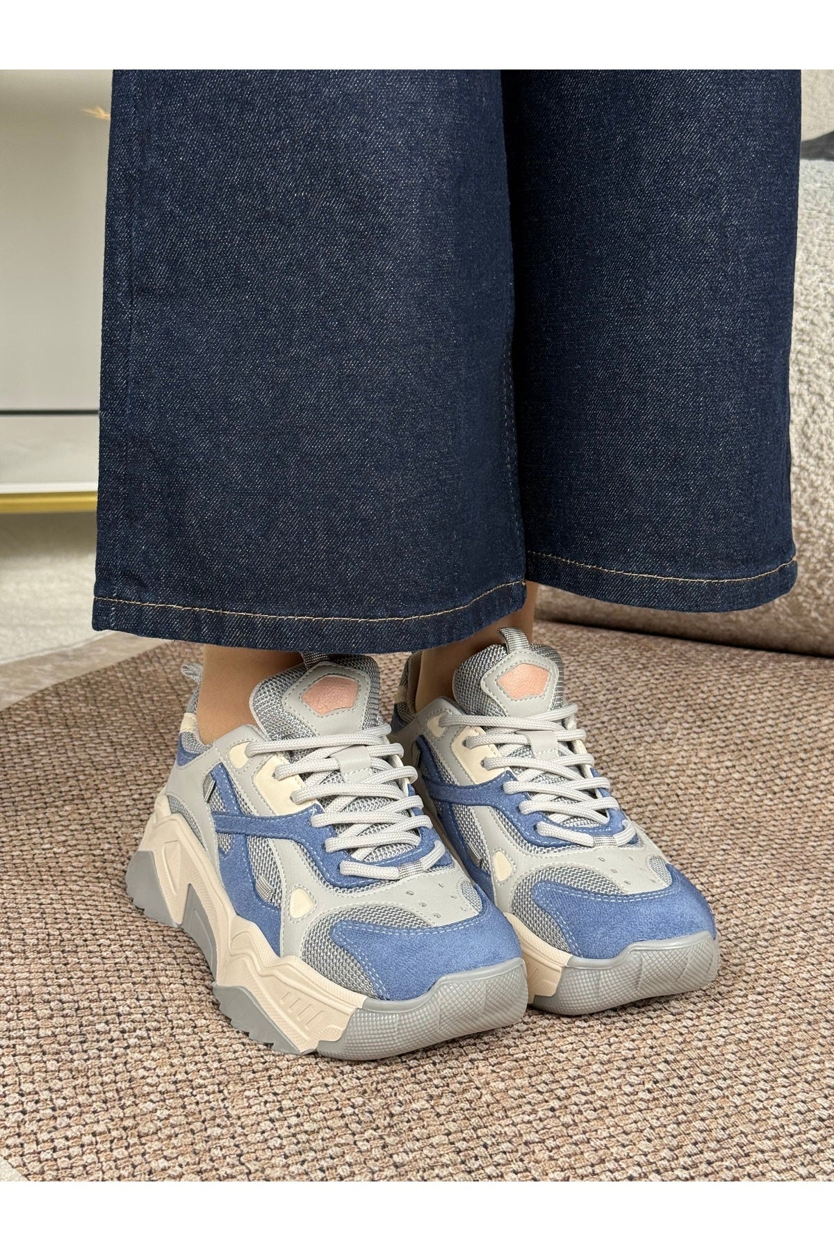 Eysha Noctra Mavi Gri Kadın Sneaker
