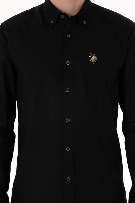 US POLO ASSN ERKEK DOKUMA GÖMLEK 2083079 - Siyah
