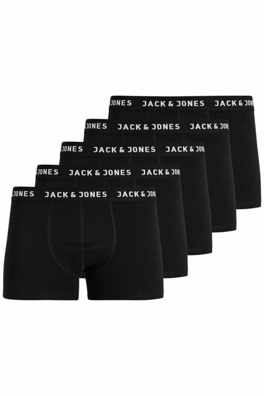 JACK&JONES JACHUEY TRUNKS 5 PACK NOOS 12142342 - Siyah