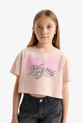 Defacto Çocuk Short Sleeve T-Shirt E0385A8 - Pembe
