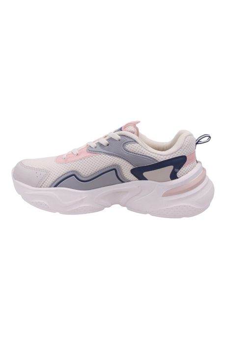 Sporline Kinetix Alinda TX ekru renkli, tekstil malzemeli, kalın tabanlı kadın sneaker ayakkabı