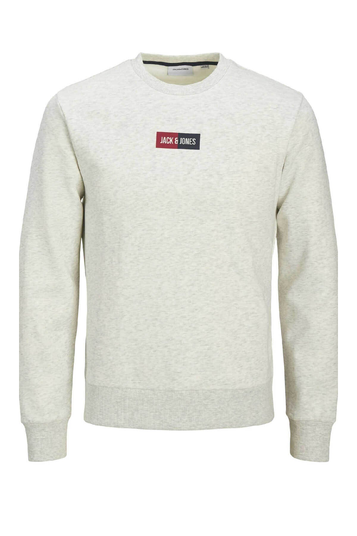 Jack & Jones Pansweat Erkek Sweatshirt 12310759 - Beyaz / Gri