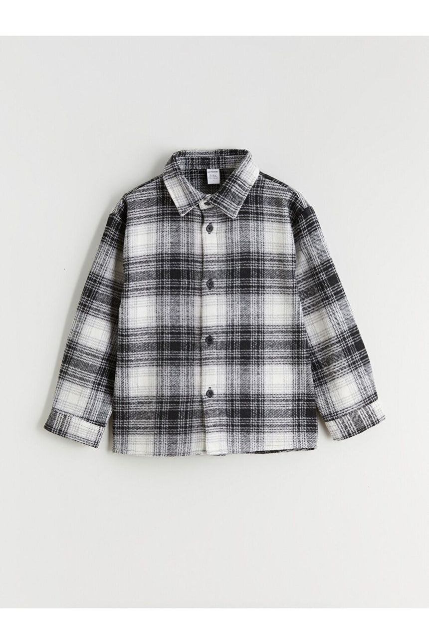 LC Waikiki Çocuk Uzun Kollu Oversize Gömlek W5N684B1 - Siyah