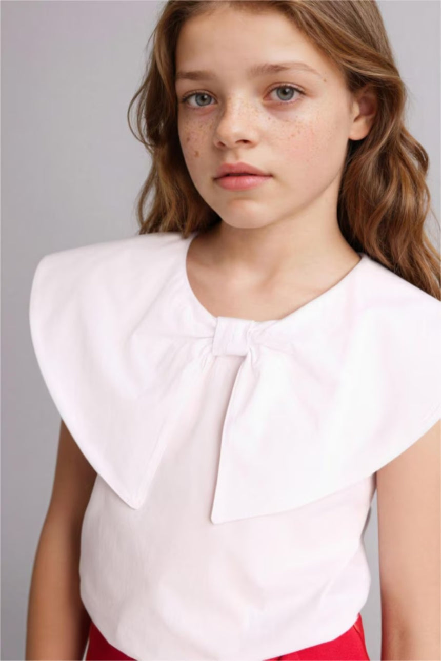 Defacto Çocuk Short Sleeve Blouse H0149A8 - Beyaz