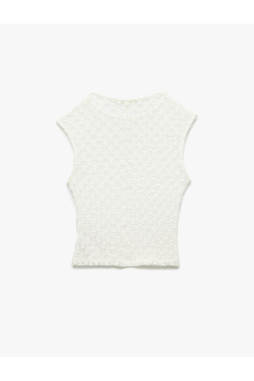 KOTON KADIN BLOUSE SS 5SAK70024UK - Ekru