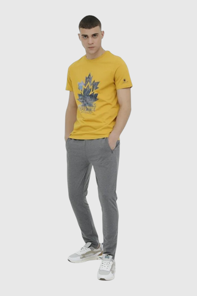 Sporline Lumberjack antrasit erkek eşofman altı, polyester ve elastan karışımlı, fermuarlı cepli spor kesim.