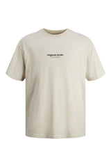 JACK&JONES T-SHIRT MALE KNIT IDF100 12240121 - Bej/ Açık Gri