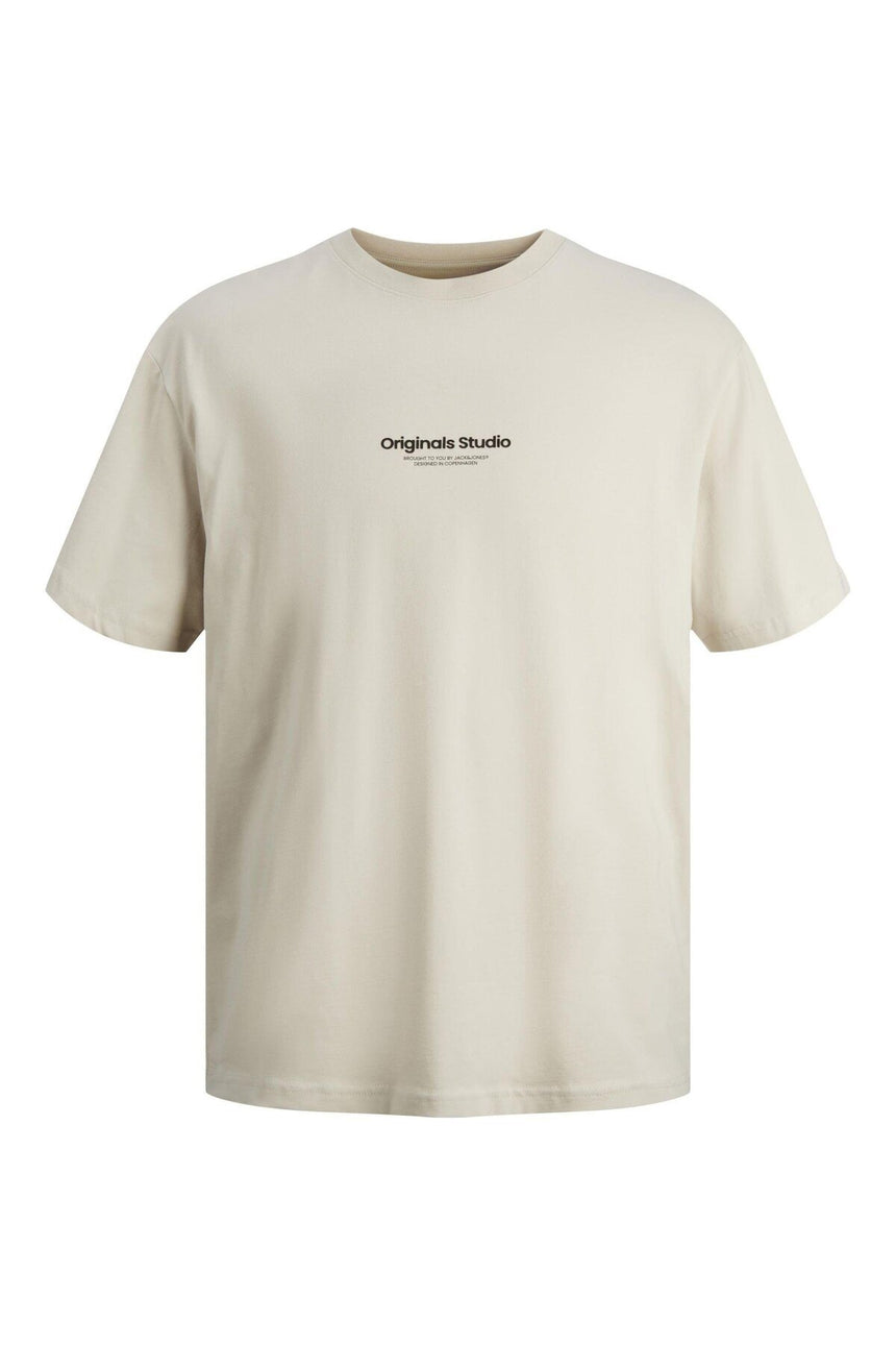 JACK&JONES T-SHIRT MALE KNIT IDF100 12240121 - Bej/ Açık Gri