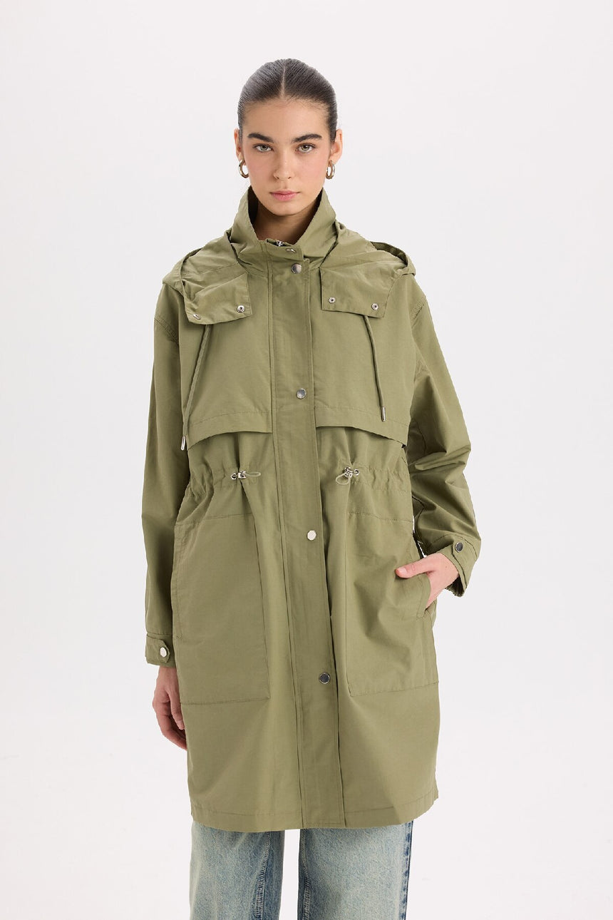 Defacto Kadın Light Parka A8988Ax - Koyu Yeşil