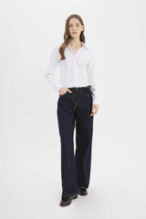 Defacto Kadın Trousers E5707Ax - Mavi/Siyah