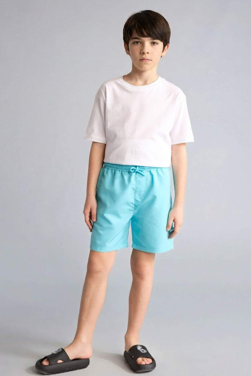 Defacto Çocuk Woven Swimming Short B7494A8 - Mavi Yeşil