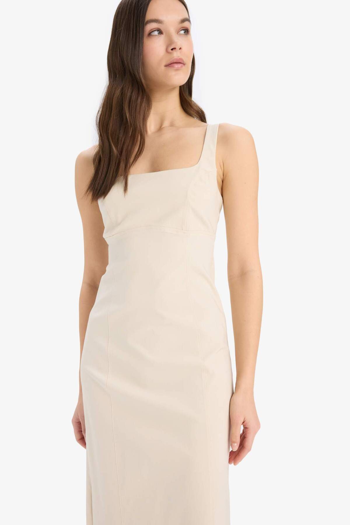 Defacto Kadın Short Sleeve Woven Dress C5027Ax - Kum Beji