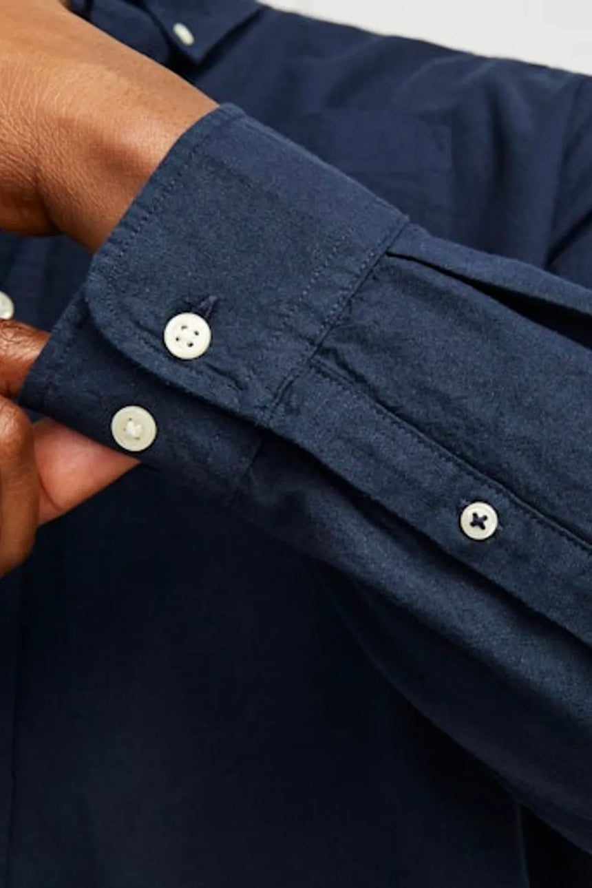 JACK&JONES JJEOXFORD SHIRT L/S S21 NOOS PLS 12190444 - Koyu Lacivert
