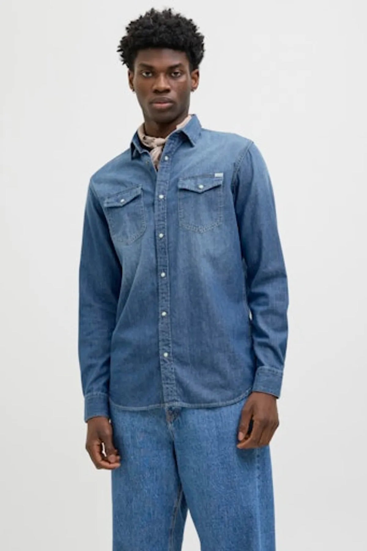 Jack & Jones Sheridan Erkek Denim Gömlek 12138115 - Mavi