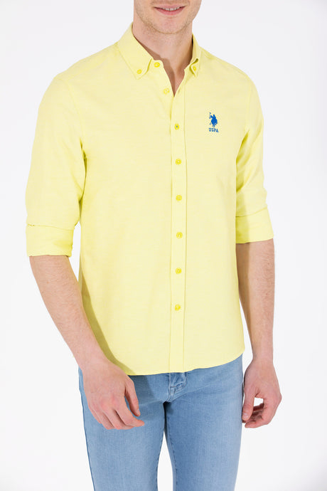 US POLO ASSN ERKEK DOKUMA GÖMLEK 1571130 - Sarı