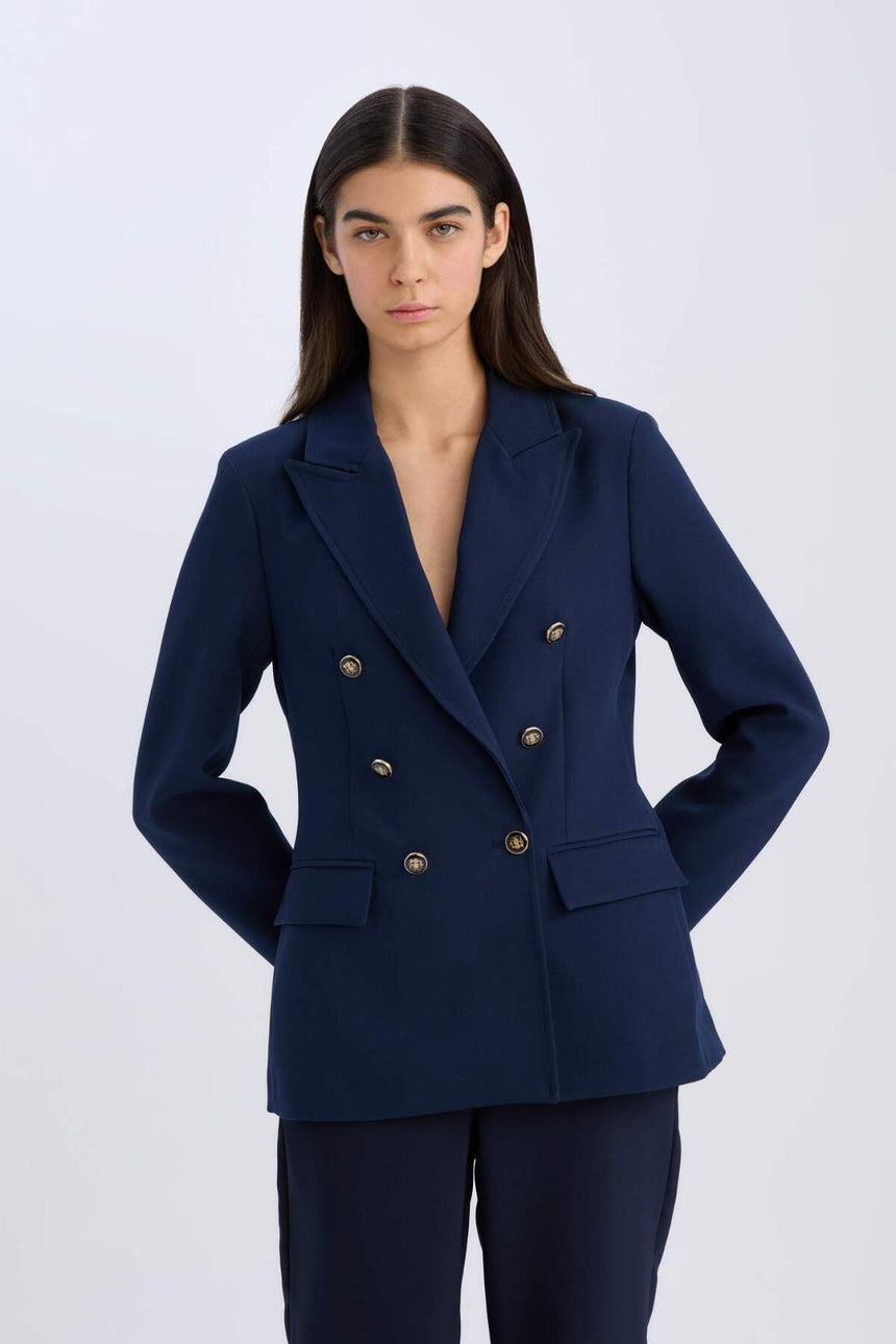 DeFacto Kadın Oversize Blazer Ceket D3155AX - Koyu Lacivert