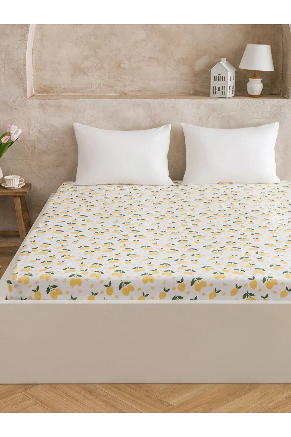 LC Waikiki Home Limon Desenli Çift Kişilik Lastikli Çarşaf S69657D8 - Karışık