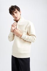 Defacto Erkek Sweat Shirt X7405AZ - Kahverengi / Kum Beji