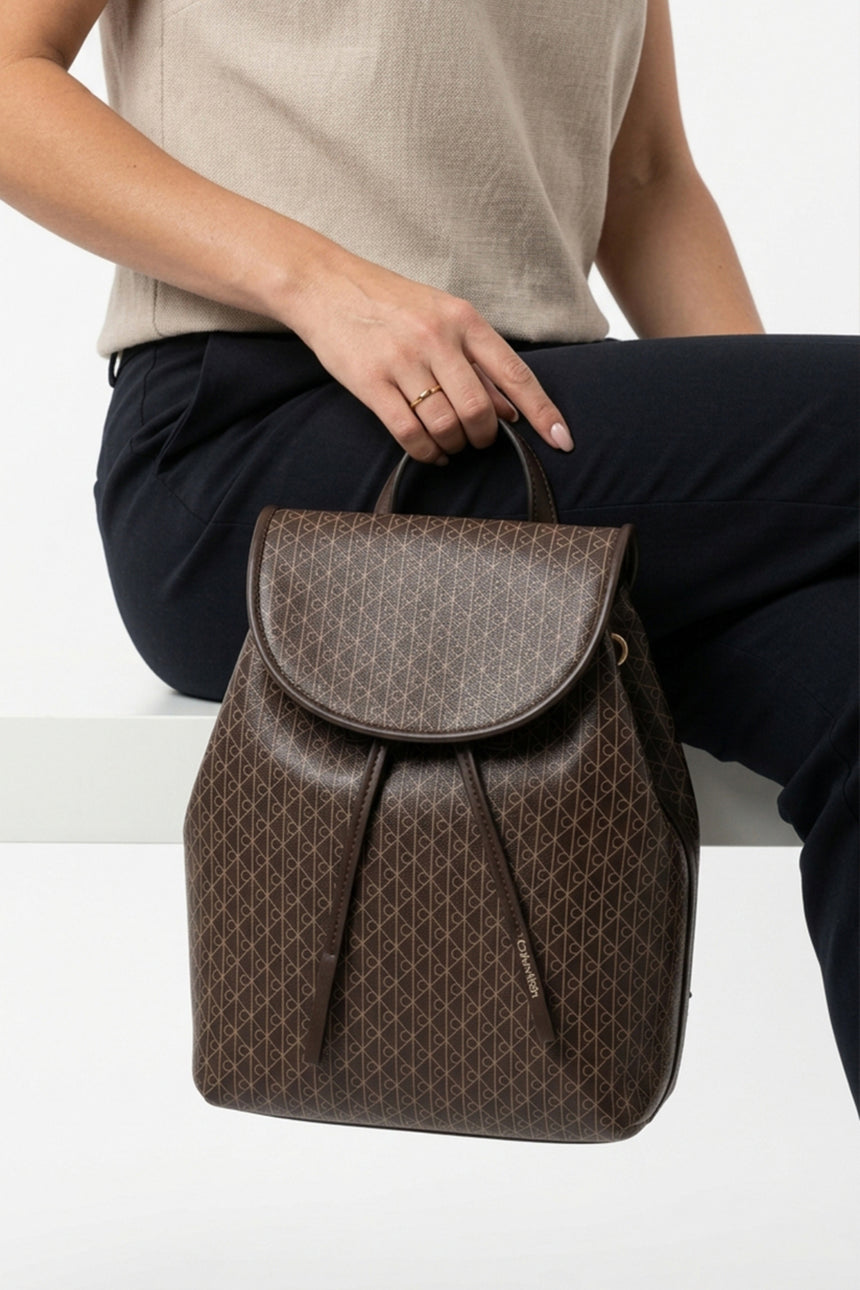 Calvin Klein Kadın EMBLEM AOP MINI BACKPACK LV04F3507G - Kahverengi