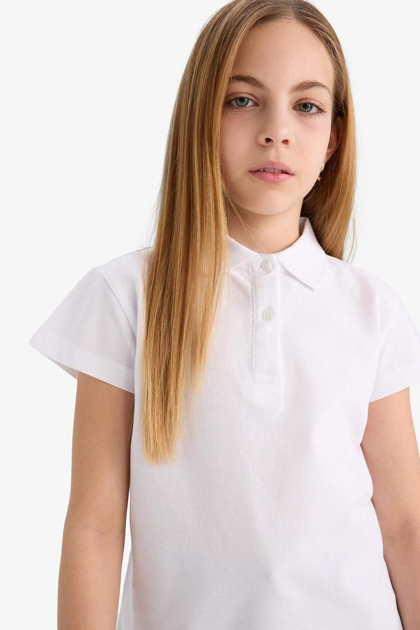 Defacto Çocuk Short Sleeve Polo T-Shirt I0427A6 - Beyaz