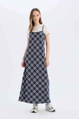 Defacto Kadın Short Sleeve Woven Dress E4397Ax - Koyu Lacivert