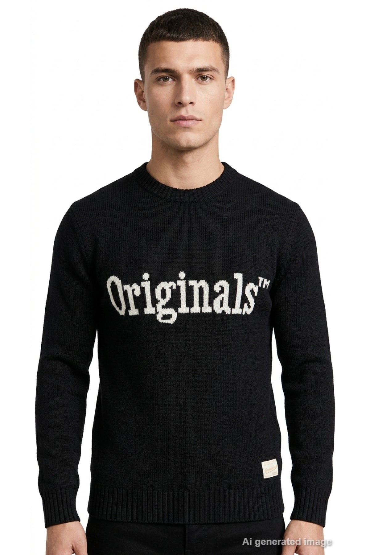 Jack & Jones Originals Montreal Erkek Triko Kazak 12310053 - Siyah